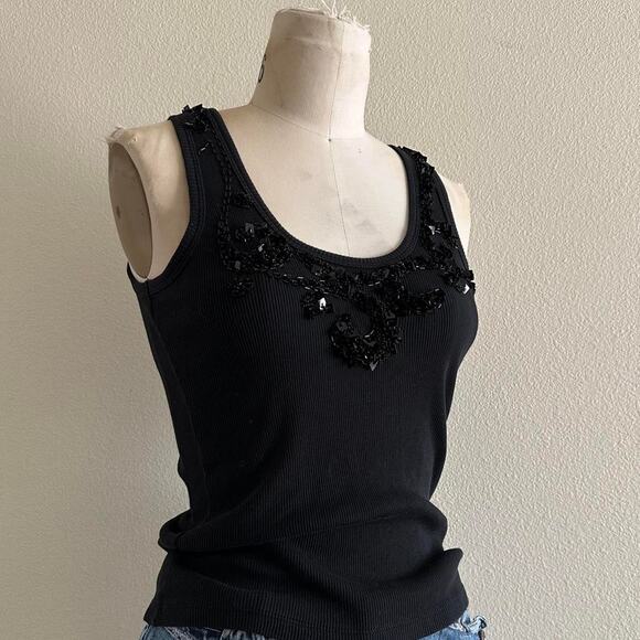 Bebe black sequin tank top - Picture 2 of 11